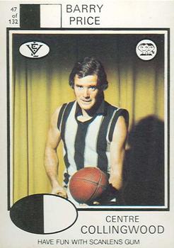 1975 Scanlens VFL #47 Barry Price Front